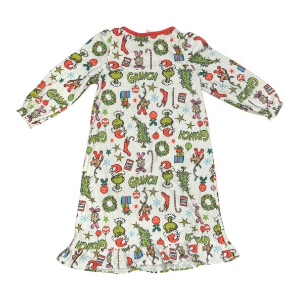 Dr Seuss Grinch Who Stole Christmas Granny Nightgown Pajama Cindy Lou Girl 3T - Picture 2 of 3